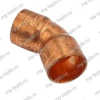 Угол медный двухраструбный 45° 18 мм пайка (ugolmed4518pay)