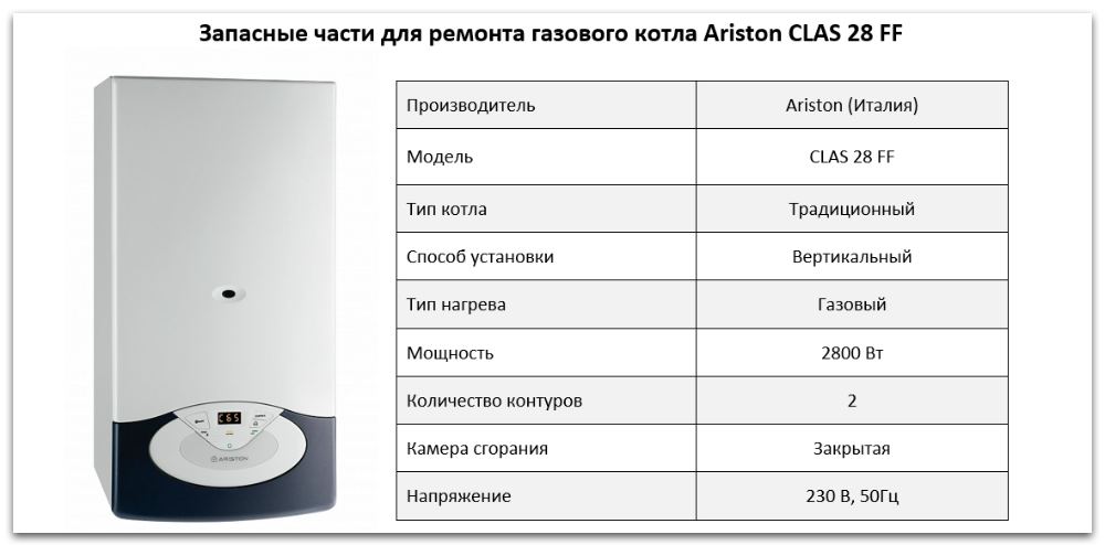 Купить запчасти Ariston CLAS 28 FF в Златоусте