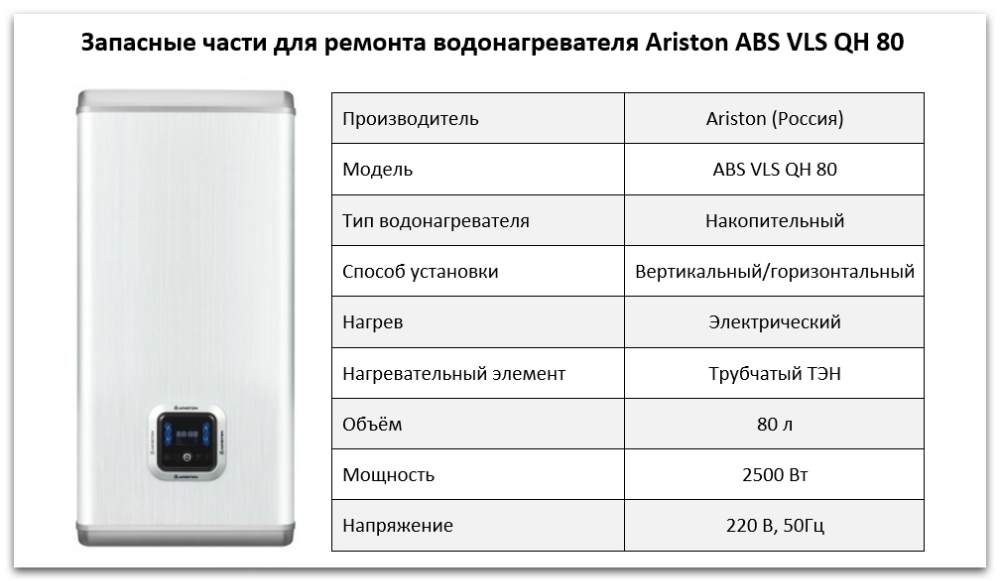 Ariston ABS VLS QH 80 Купить запчасти Ariston ABS VLS QH 80 в Златоусте