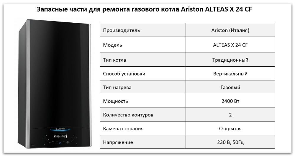 Купить запчасти Ariston ALTEAS X 24 CF в Златоусте