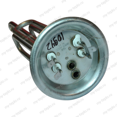 ТЭН для водонагревателя, нержавеющий, 2500 Вт, М6 под анод, фланец 92 мм  SPR (10942)